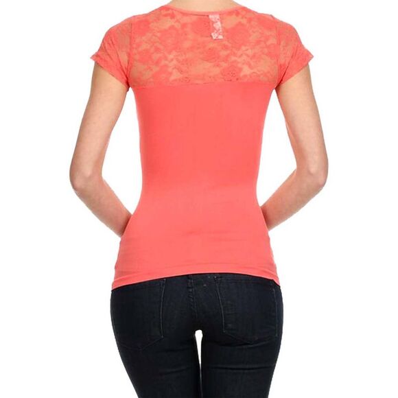 Short Sleeve Lace Top - Picture 8 of 8